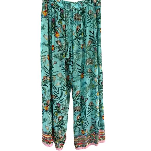 Johnny Was Taina Split Leg‎ Nature Printed Pants Size Medium - Picture 11 of 12
